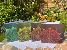 Load image into Gallery viewer, NEW 4-pack Lotus Mandala Greeting Cards
