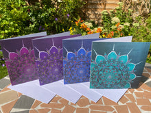 Load image into Gallery viewer, NEW 4-pack Lotus Mandala Greeting Cards
