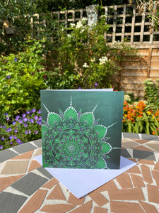 Green Lotus Greeting Card