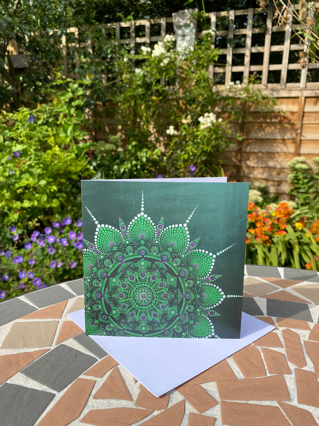 Green Lotus Greeting Card