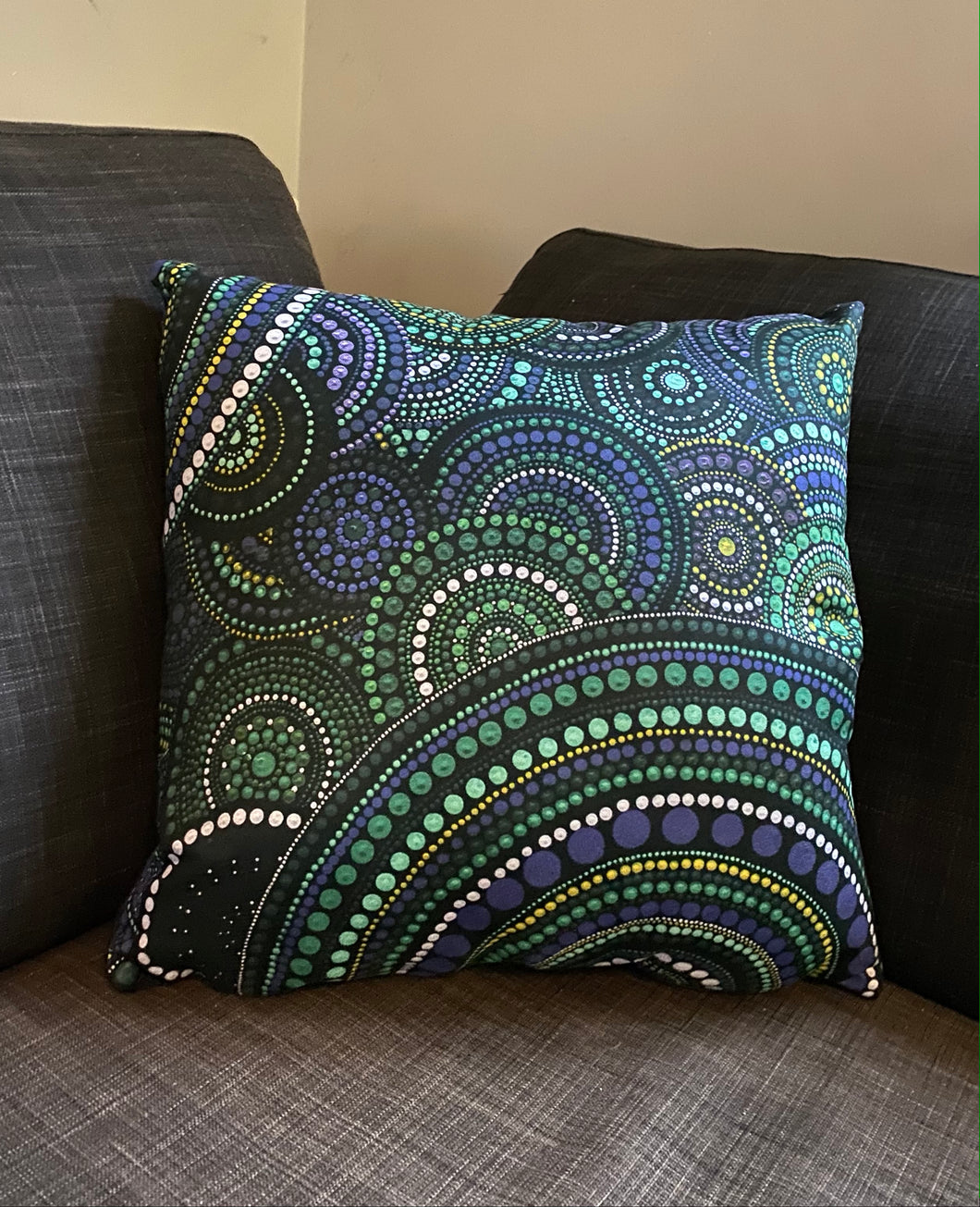 High quality cushion in Seagreen Confetti