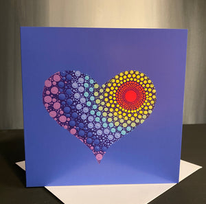 Mid Blue Love Heart Card