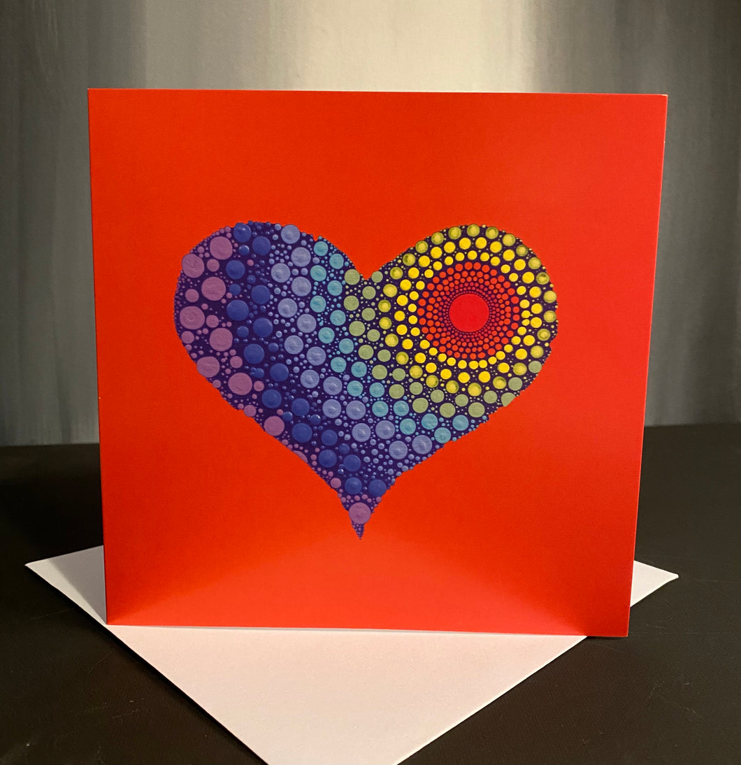 Orange Love Heart Card