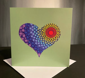 Green Love Heart Card