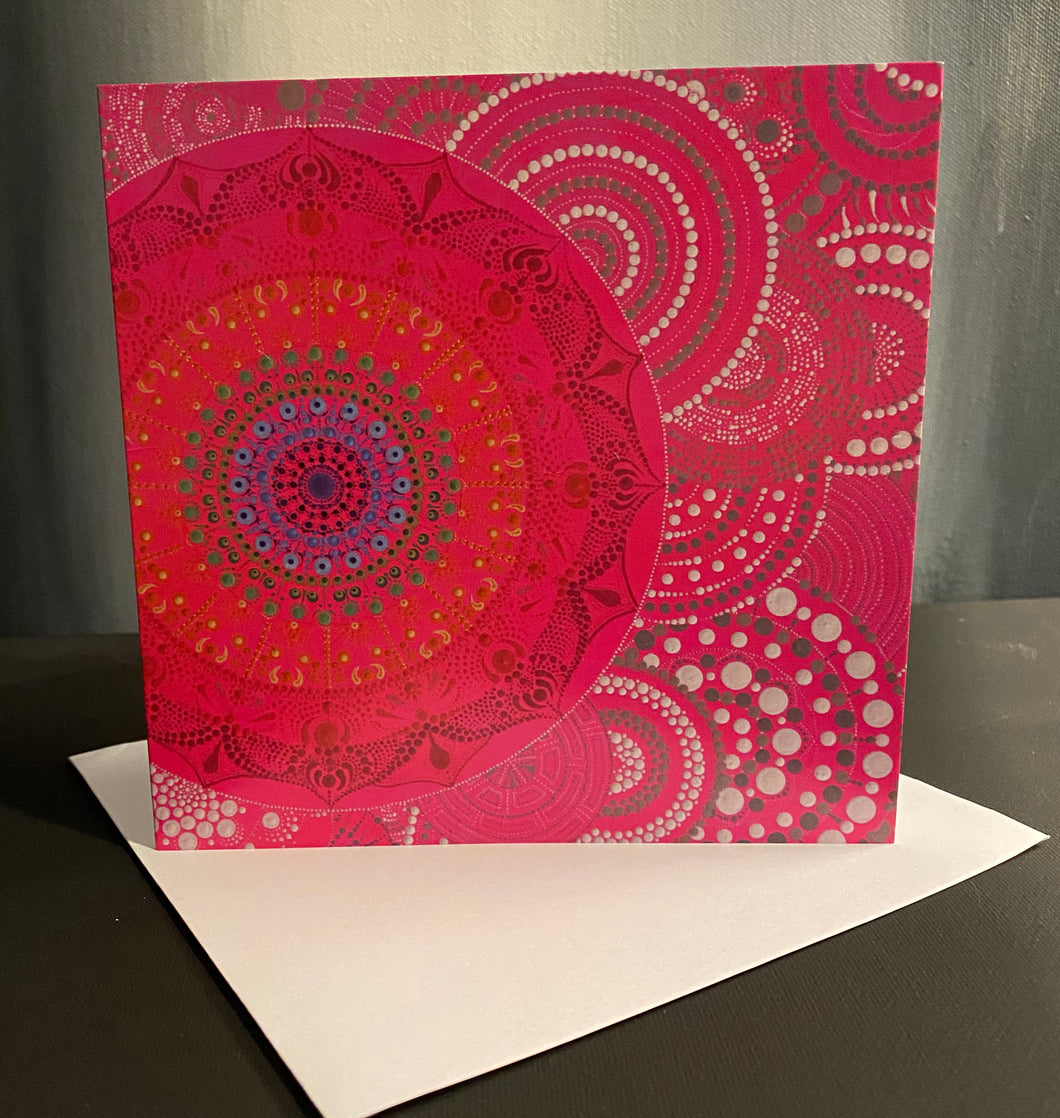 Candy Pink Mandala Greeting Card