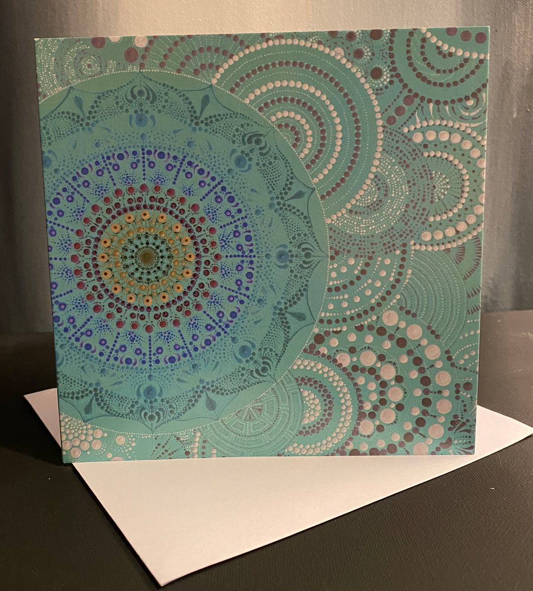 Mint Mandala Greeting Card