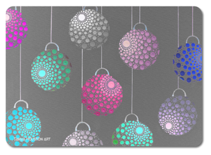 Set of 4 Placemats -  Baubles on GREY