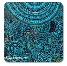 Load image into Gallery viewer, Set of 4 Coasters - Mulberry Muse in Teal
