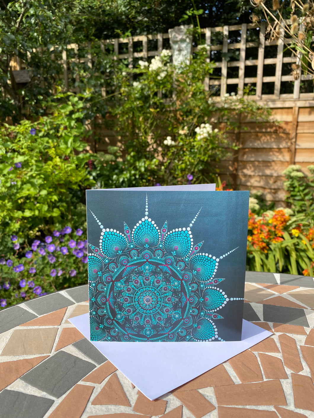 Teal Lotus Greeting Card