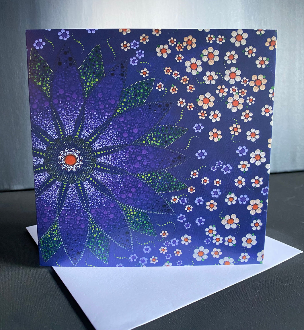 Violet Blooms Greeting Card