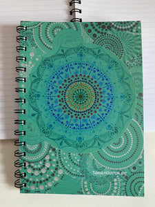 A5 Spiral bound Notebook - Mint Mandala