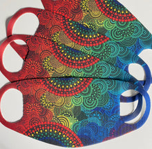 Load image into Gallery viewer, Sea of Rainbows Fabric face mask
